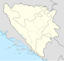 斯雷布雷尼察在波斯尼亚和黑塞哥维那的位置