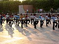 Late afternoon marching band practice