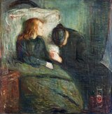Edvard Munch, The Sick Child, 1896. The 2nd in the series was completed while the artist was living in Paris, Konstmuseet, Gothenburg.