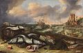 Dutch Golden Age painting: Fish Still Life with Stormy Seas, Willem Ormea and Abraham Willaerts, 1636