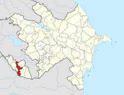 Map of Azerbaijan showing Babek District