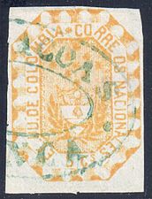 1866 postage stamp postmarked in Barbacoas