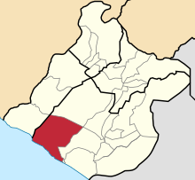 Location of Sama in the Tacna Province