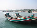 Fishing boats used for trolling at St. Martin's Island, Bangladesh.