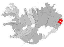 Location of the Municipality of Fjarðabyggð