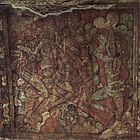 漂浮的舞蹈图像（Floating Figures Dancing,）， 壁画，大约（Circa）制作于公元850年， 印度