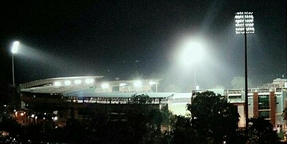 Kanpur's green park stadium between a Day-Night cricket match