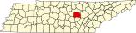 标示出怀特县位置的地图