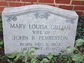 Mary Louisa Gilliam, Wife of, John B. Pemberton, Born Dec. 6, 1803, Died Sept. 15, 1873.