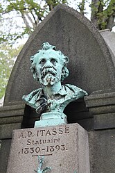 Bust of Adolphe Itasse at Père Lachaise Cemetery by Jeanne Itasse-Broquet