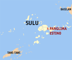 Map of Sulu with Panglima Estino highlighted