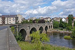 Bridge over the River Wharfe with town beyond