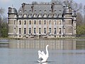 A swan in the moat