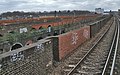 On top of the viaduct showing (r to l) the Brighton Main Line, the derelict Bricklayers Arms branch, the South Eastern Main Line and the Greenwich line.