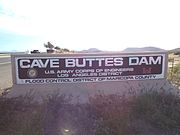 The Cave Buttes Dam marker.