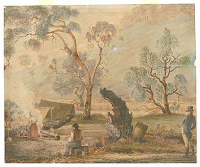 Watercolour painting of Cox's Pass, by John Lewin (1815)