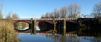 Dalmarnock Railway Bridge and remnants of earlier bridge, 2016