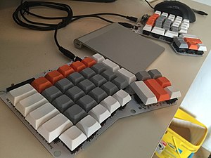 工学原教旨（Ergodox）键盘，可调分体，错行直列