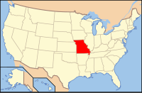 美国密苏里州地图