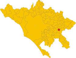 罗卡迪卡韦在罗马首都广域市的位置
