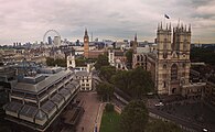 A view of London from the roof of Central Hall, looking to the east