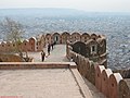 A bastion at Nahargarh Fort, complete with cannon embrasures and gunports for small arms in the merlons