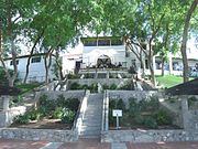 Pedestrian entrance of the Wrigley Mansion.