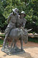 Image 15A commemorative statue of John Simpson Kirkpatrick, a famous stretcher bearer who was killed in the Gallipoli Campaign. (from Culture of Australia)