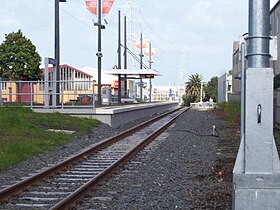 A small railway station, with one track