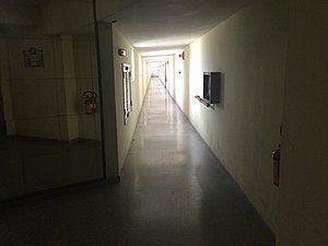 Tenant corridor, looking north.