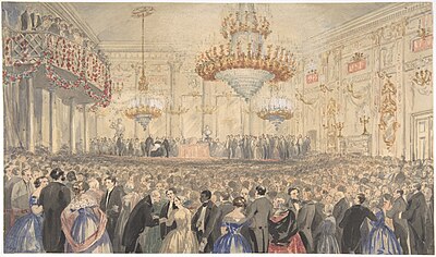 Abolition Meeting Held at Willis's Rooms in Honour of Harriet Beecher Stowe (1853) Watercolour, Metropolitan Museum of Art