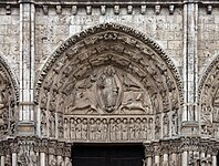 Royal portal tympanum at Chartres Cathedral (end of 12th century)