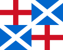 英格兰共和国上： 国旗 (1651−1653) 下：国旗 (1659−1660)