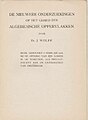 Wolff: De nieuwe onderzoekingen op het gebied der algebraïsche oppervlakken. Rede, Inaugural lecture (Translated title: New research in algebraic surfaces), University of Amsterdam 1916