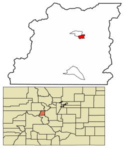 Location of the City of Leadville in Lake County, Colorado