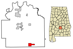 Location of Fort Deposit in Lowndes County, Alabama.