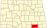 标示出迪基县位置的地图