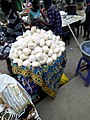 Nigerian food: fufu being sold on the street in Lagos