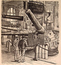 Exhibit of naval artillery in the Palace of War