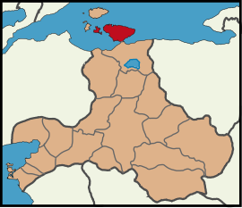 Map showing Erdek District in Balıkesir Province