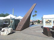 The Carefree Sundial. The largest sundial in the United States is a giant copper-clad fixture located in Sundial Circle in the town of Carefree, Arizona. It was built in 1959 and stretches 62 feet and points to the North Star. The sundial is the third largest in the Western Hemisphere.