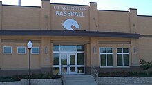 A Clay Gould Ballpark's clubhouse entrance