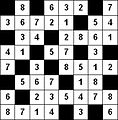 Solution of Hitori puzzle