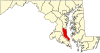 卡尔弗特县在马里兰州的位置