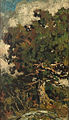 Oak Tree and Marshland, left panel detail