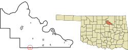 Location within Pawnee County and Oklahoma