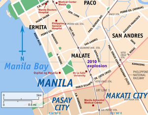 A map of downtown Manila