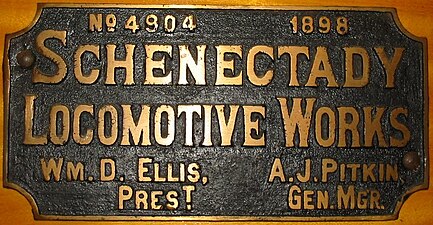 Schenectady Locomotive Works builder's plate