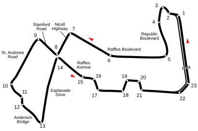 2013–2014年期间使用移除了减速弯道的布局