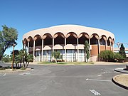 The Grady Gammage Memorial Auditorium was built in 1950 and is located on the Northeastern Corner of Mill and Apache Aves. It is also known as Building #140 . It was listed in the National Register of Historic Places in September 11, 1985, reference #85002170.